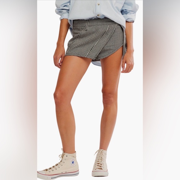 Free People Georgie Gingham Micro Skort